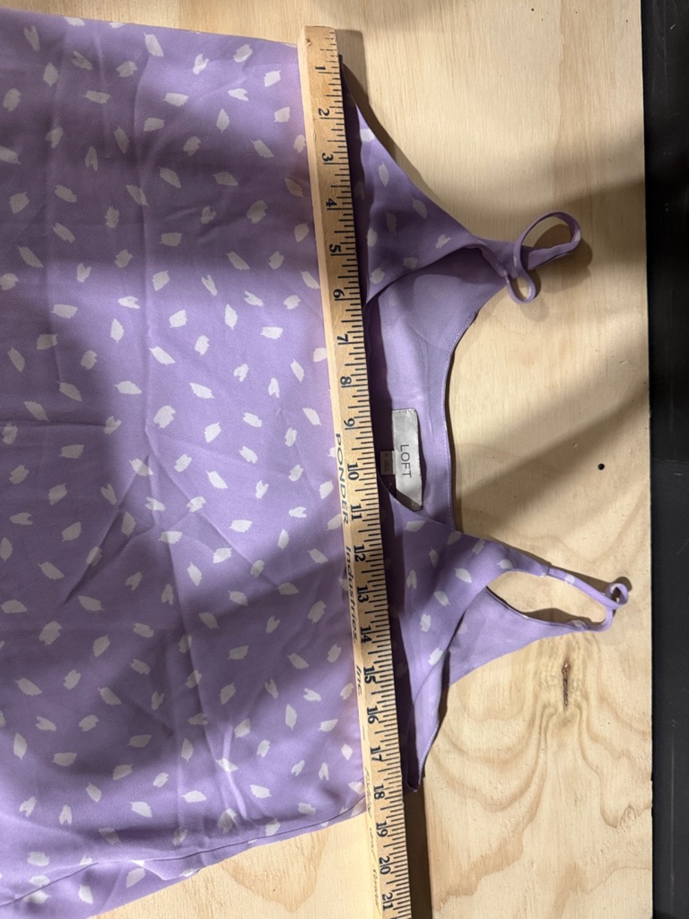 LOFT Lavender Polka Dot Camisole Women Size Medium Purple Spaghetti Strap Top - Picture 4 of 5